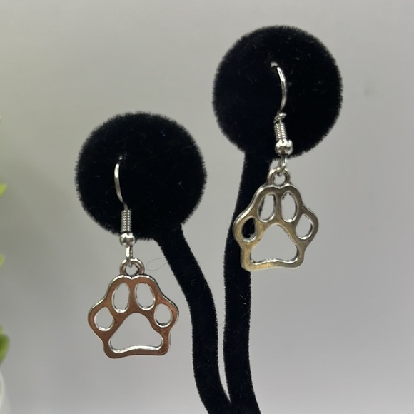 Earrings with Paw Charms Stainless Steel Cute Pet lovers Paws Game-day! Lovers - Picture 2 of 10
